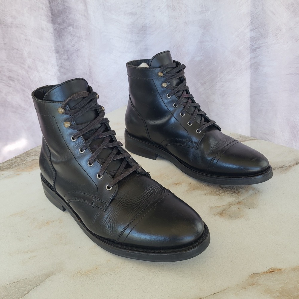 Thursday Captain Cap Toe Boots Size 12 Wide Black